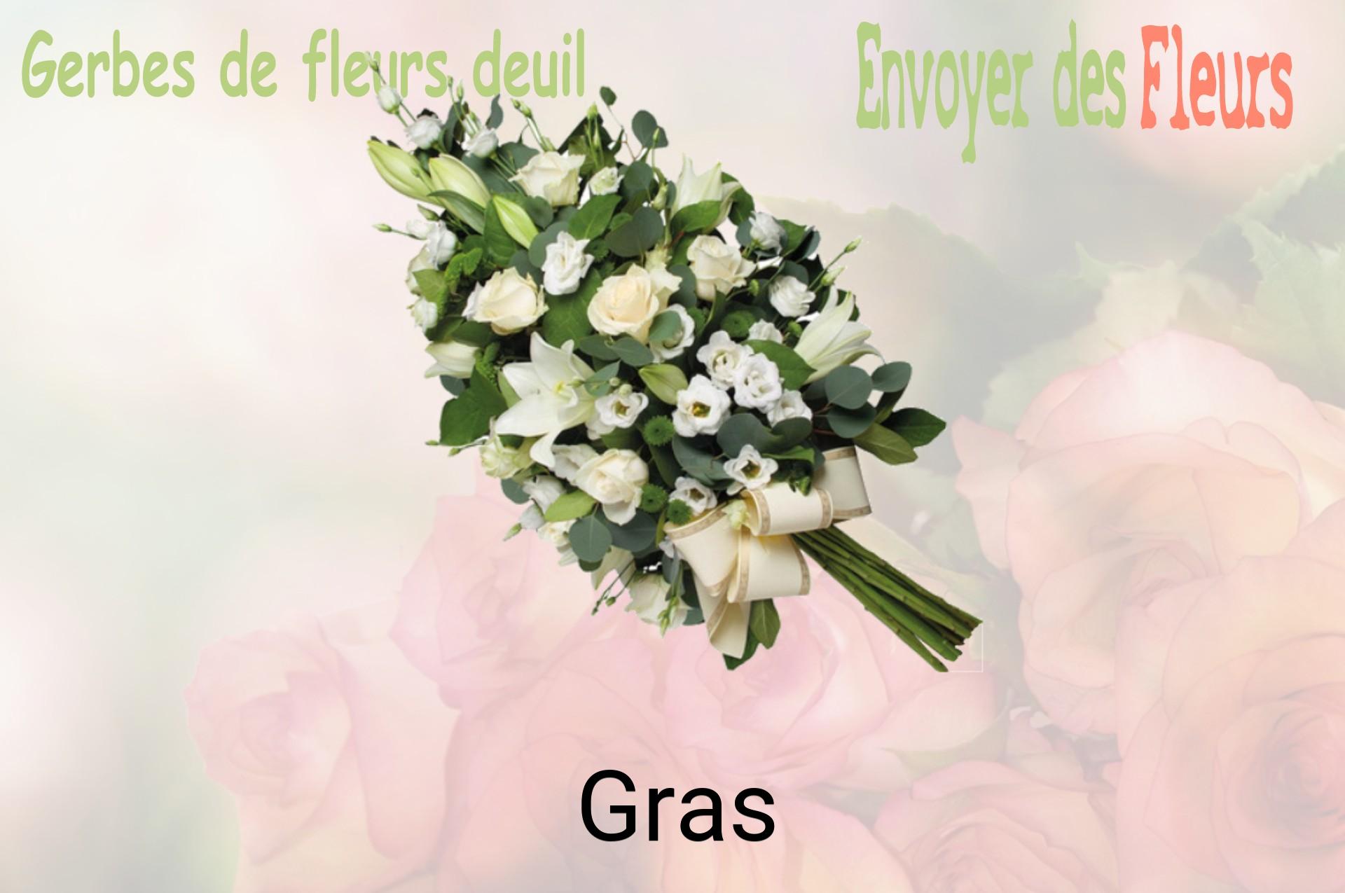 Gerbe de fleurs de deuil livrée à Gras